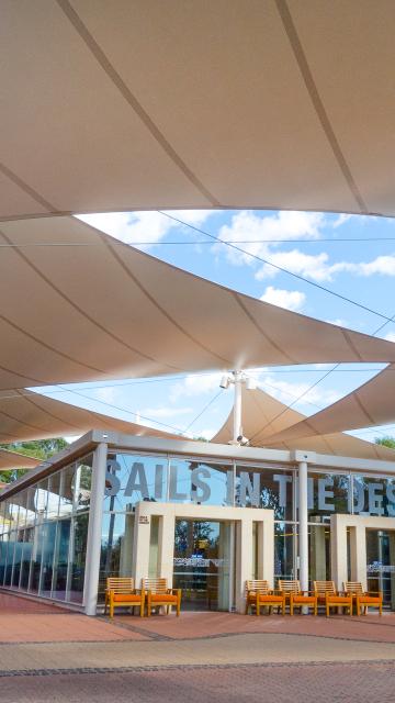 Sails in the Desert Exterior